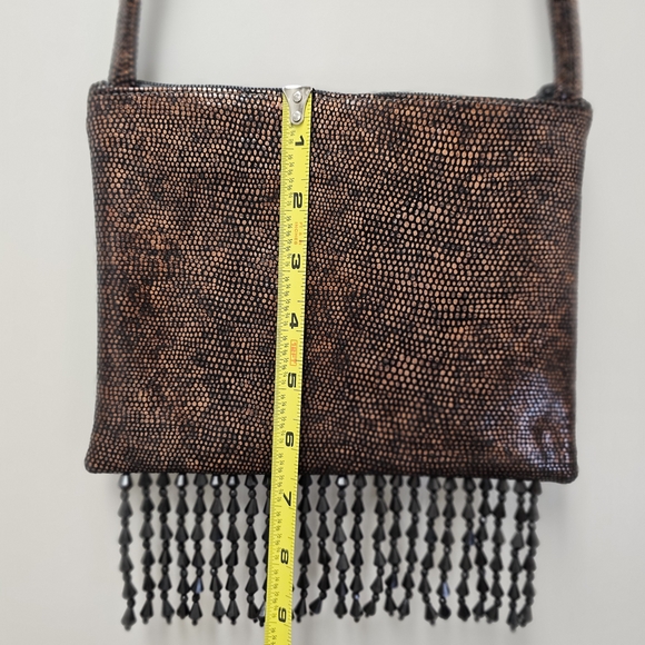 Leatherock Brown Beaded Fringe Clutch - Picture 6 of 9